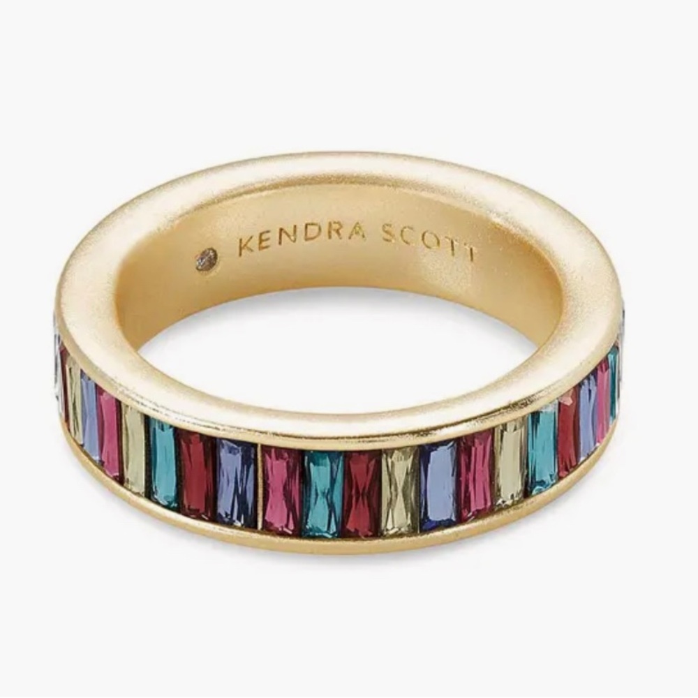 Kendra Scott Gold Band Ring in Multi Crystal